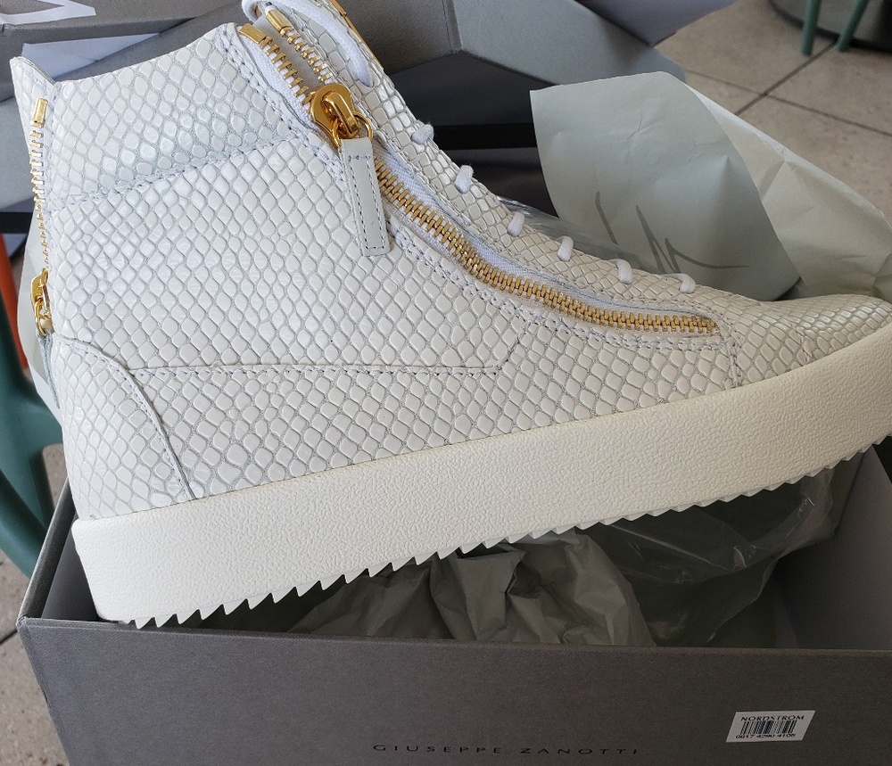 Giuseppe Zanotti White High Top Snake